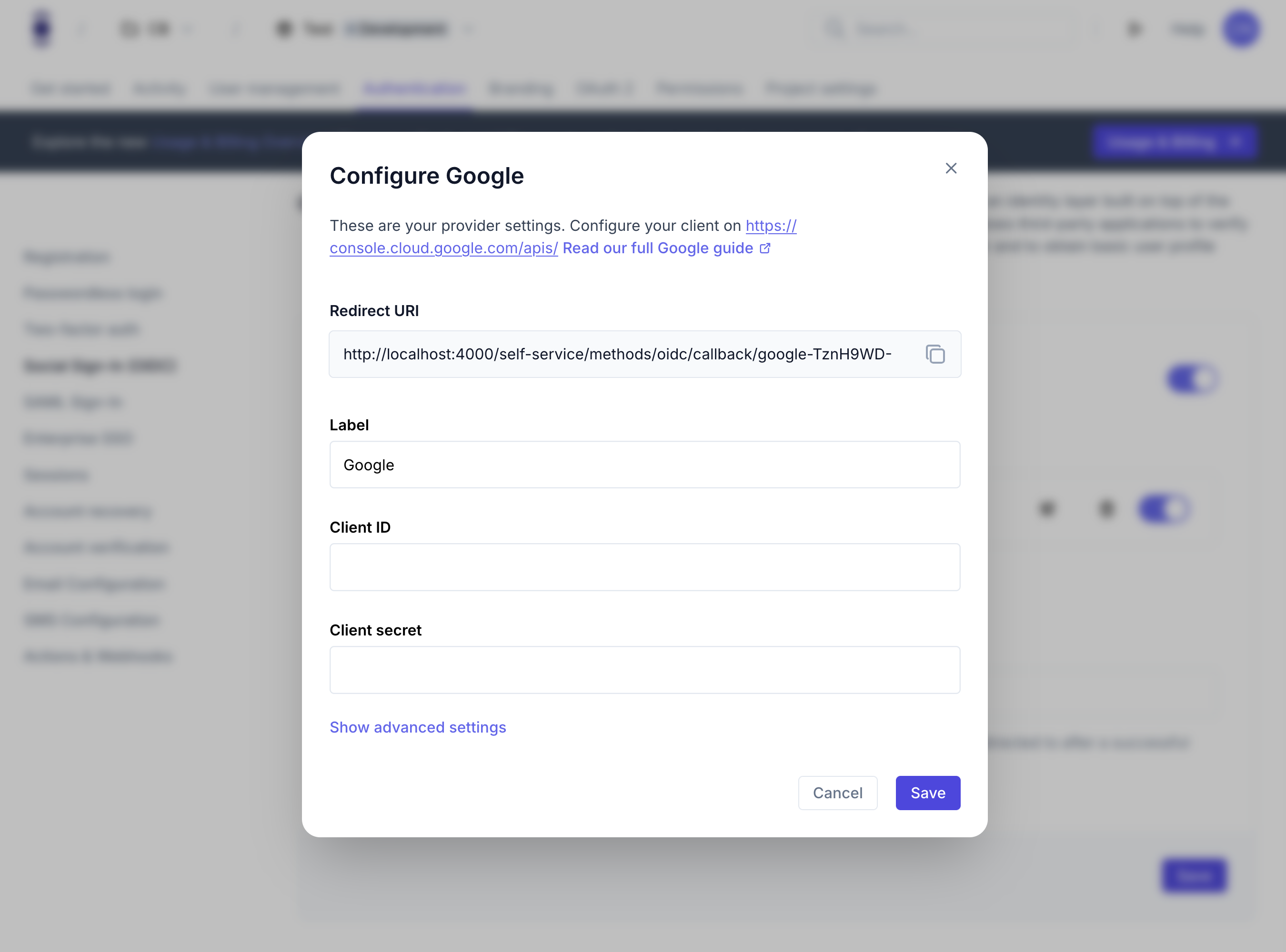Generic Provider Configuration